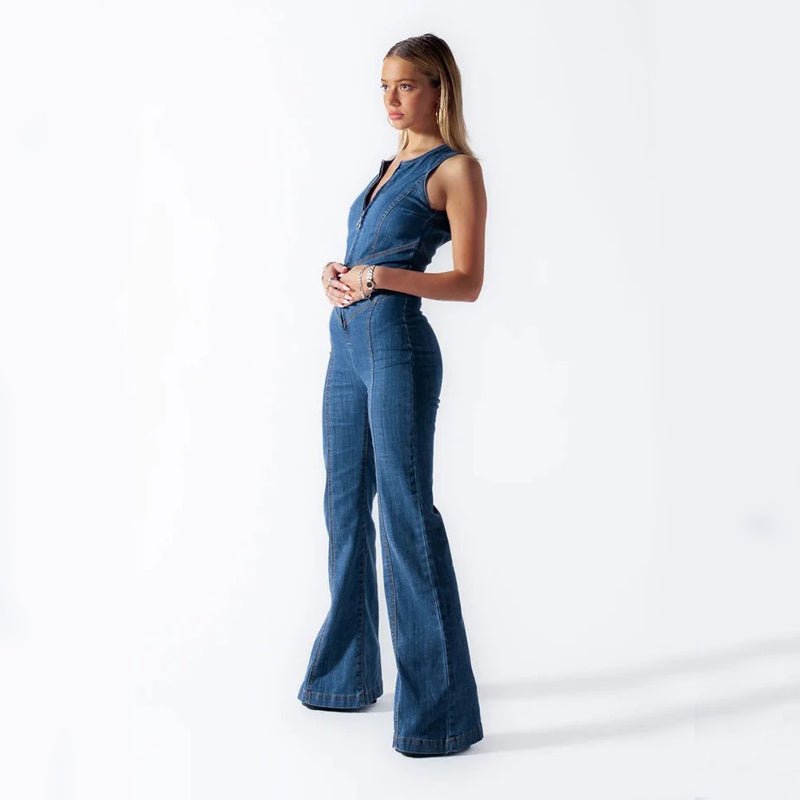 Amira - Trendy Denim Jumpsuit - Lena Muse