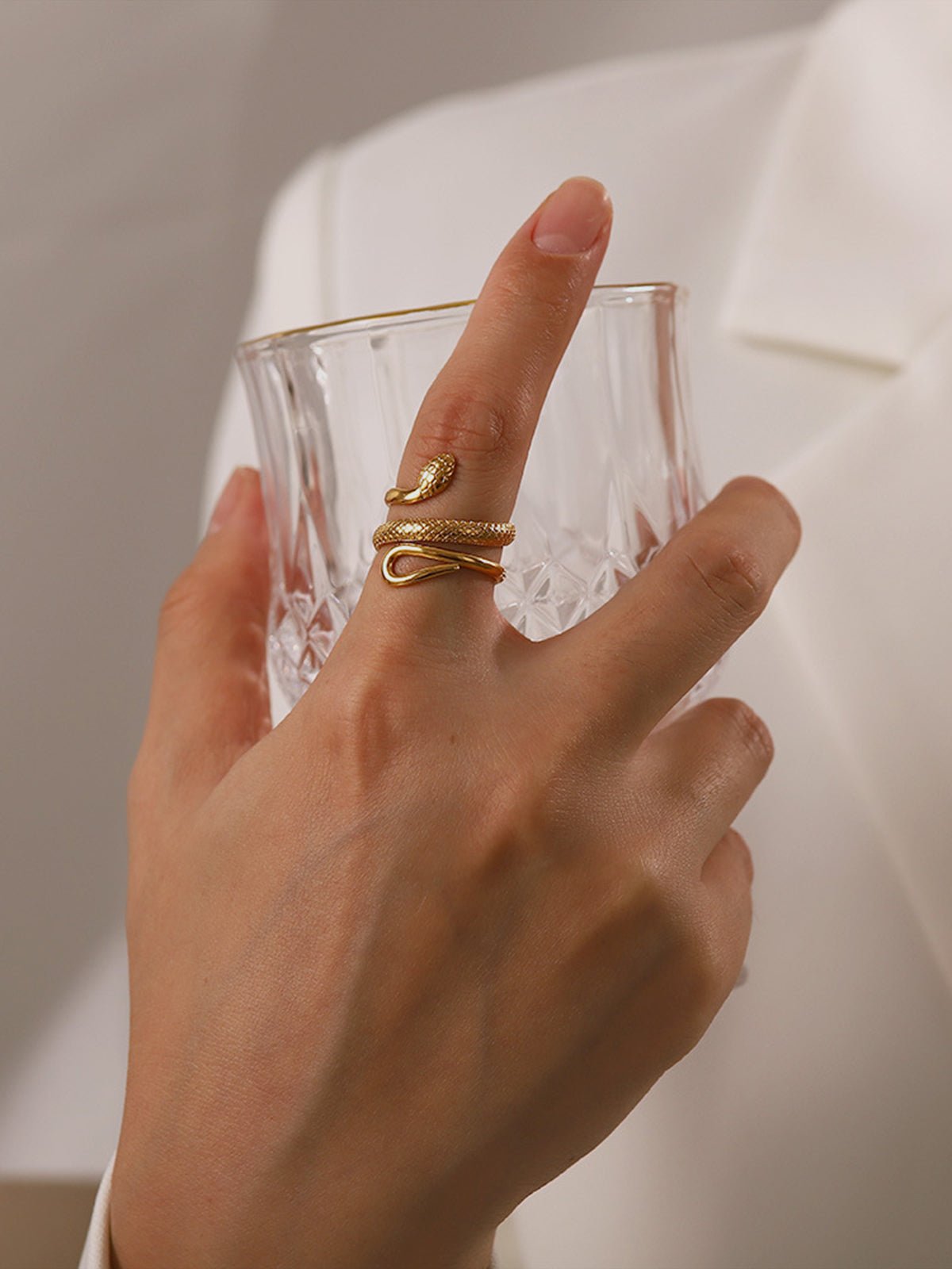 Serpentine Embrace Adjustable Ring - Lena Muse