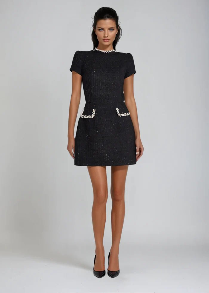 Serena - Chic Solid Mock Neck Mini - Lena Muse